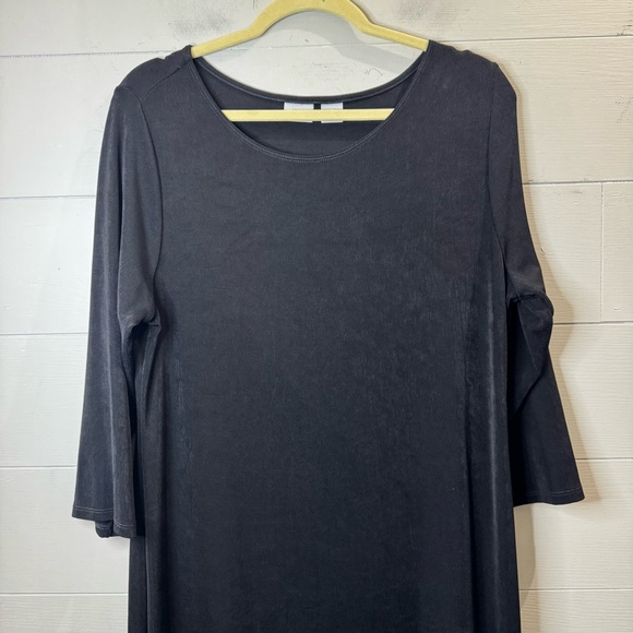 Chico's Travelers | Women's Classic Black Long Sleeve Dress Size 12/14 - Picture 2 of 8